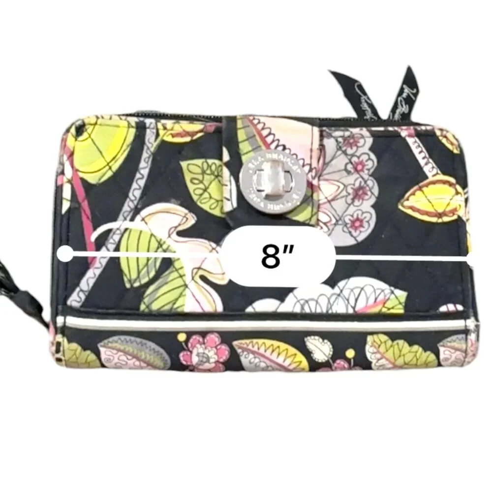 Vera‎ Bradley Wallet Wristlet turnlock Moon Blooms Retired pattern floral print
